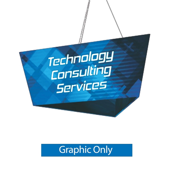12ft x 6ft Tapered Triangle Formulate Master Hanging Trade Show Sign | Double-Sided Replacement Fabric Banner