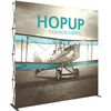 10ft x 10ft Hopup Floor 4x4 Straight Fabric Backwall Display with Front Graphic is the largest among Hop Up trade displays, making it the perfect way to stand out against the competition.