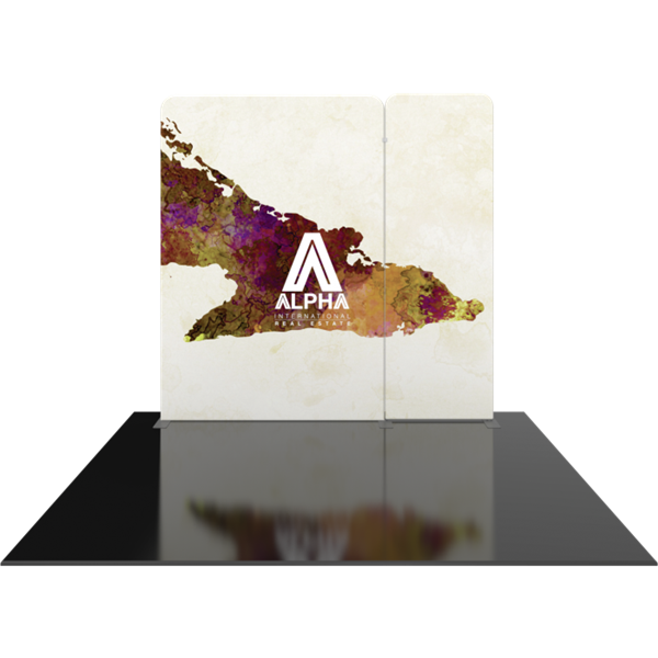 10ft Modulate Backwalls with Magnetic frames are a stylish way to display media at any tradeshow, event, retail or expo. These trade show displays feature unique angles & shapes that can be changed to create new booths! Portable & easy to assemble.