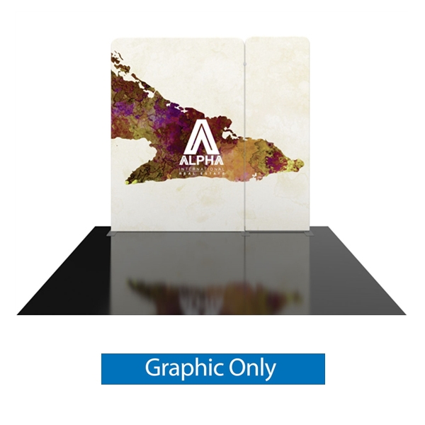 Replacement stretch fabric pillowcase graphics for 10ft Modulate Fabric Backwall displays. These stylish exhibits are a great way to display your branding at any tradeshow, event, retail, corporate spaces or expo.  Create new designs year after year.  