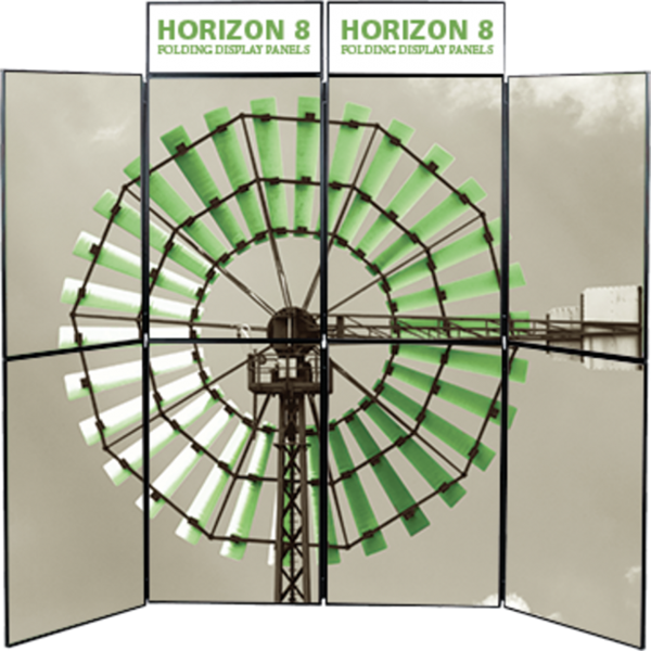 Horizon 8 Folding Display Panel System is a quick to set up, easy to use display system created specifically to hold your custom graphics. Available in several shapes and sizes, you can find the Horizon that is right for you.