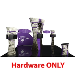 Formulate Fusion Kit 6 - Hardware features structures that combine the latest developments in fabric printed technology with heavy-duty aluminum frames to create a space that fosters great traffic flow and conversation areas. The 12ft tall center fabric t