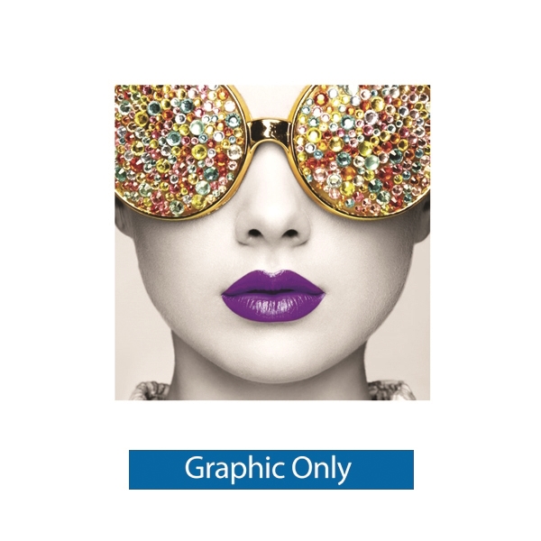 59in x 59in Vector Frame Edge fabric poster displays combine durable, slim lightweight less
than 1in aluminum extrusion frames and easy-to-apply push-fit fabric graphics.
