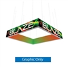 12ft x 2ft Blaze Square Hanging Light Box Display  | Graphic Only