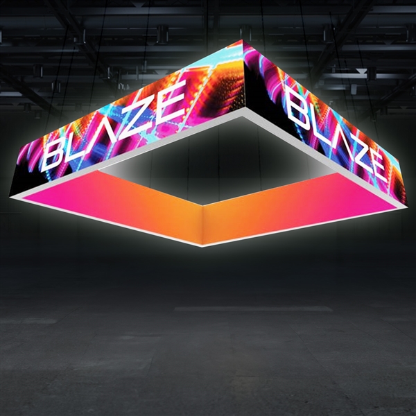 16ft x 3ft Blaze Square Hanging Light Box Display | Double-Sided Kit