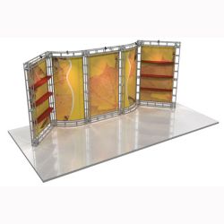 This 10 x 20 custom trade show truss system will help you stand out at the next trade show, drawing attention from across the exhibit floor.  Truss exhibits are one of the most structurally elaborate trade show displays.  They are popular with exhibitors