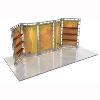 This 10 x 20 custom trade show truss system will help you stand out at the next trade show, drawing attention from across the exhibit floor.  Truss exhibits are one of the most structurally elaborate trade show displays.  They are popular with exhibitors