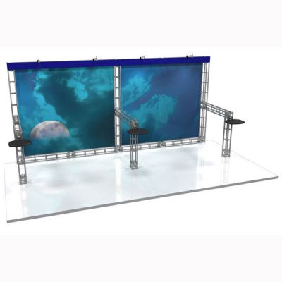 This 10 x 20 custom trade show truss system will help you stand out at the next trade show, drawing attention from across the exhibit floor.  Truss exhibits are one of the most structurally elaborate trade show displays.  They are popular with exhibitors