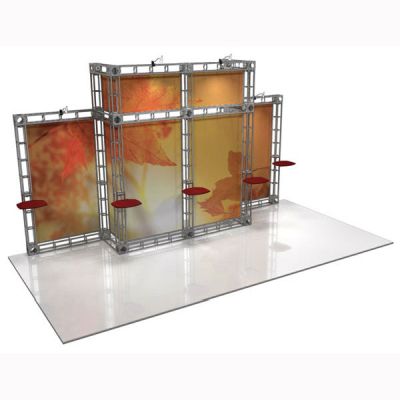 This 10 x 20 custom trade show truss system will help you stand out at the next trade show, drawing attention from across the exhibit floor.  Truss exhibits are one of the most structurally elaborate trade show displays.  They are popular with exhibitors
