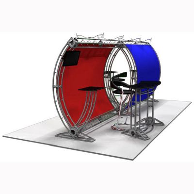 This 10 x 20 custom trade show truss system will help you stand out at the next trade show, drawing attention from across the exhibit floor.  Truss exhibits are one of the most structurally elaborate trade show displays.  They are popular with exhibitors