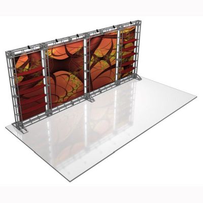 This 10 x 20 custom trade show truss system will help you stand out at the next trade show, drawing attention from across the exhibit floor.  Truss exhibits are one of the most structurally elaborate trade show displays.  They are popular with exhibitors