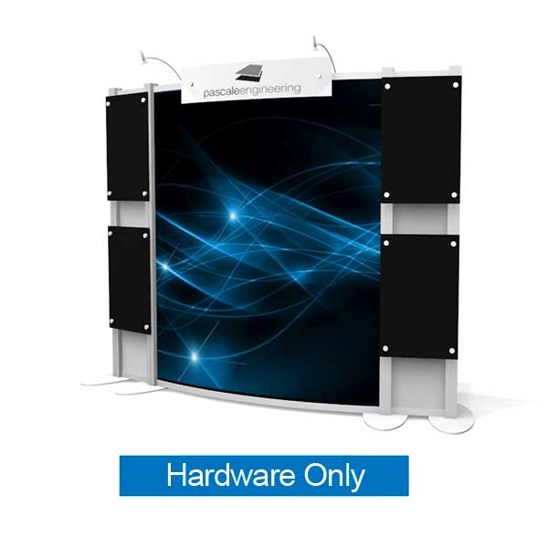 10ft x 10ft Xvline Curved Backwall w/ Four Standoff Panels - XV11 | Hardware Only