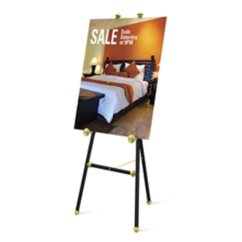 60in Height Baroque Black Easels Displays. Choose from countertop or floor standing Easel Displays in this online collection. Easel stands are normally associated with art, but they are also great for signage in a board room or conference area.