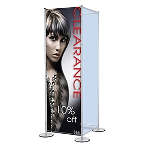 96inin x 48in Fixed Width Square Tower Trade Show Display Telescopic Silver Banner Stands are a great solution to exhibit your company's products at Trade Show Exhibits. Square Tower display is a sturdy, freestanding floor free standing display