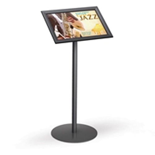 11in x 17in - 36in h Vertical Easy Open Snap Frame Pedestal Silver are used in various locations including restaurants, hotels, retail stores, and even homes, to display favorite pictures or photos!. Perfect for exhibits, retail, restaurants, tradeshow