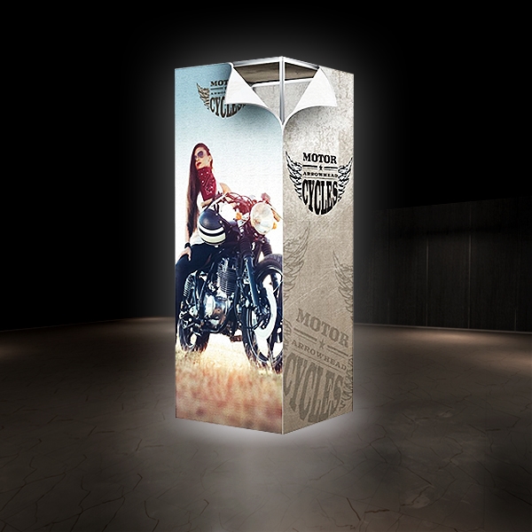 3ft x 3ft x 6ft Charisma SEG Backlit Rectangular Tower | Backlit Display