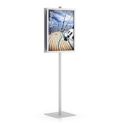EasyOpen Snap One Frame Upright With Sq. Base Kit designed to get your marketing message noticed on the trade show or retail floor. These store displays hold 22in x 28in custom graphics that are easy to replace & update.