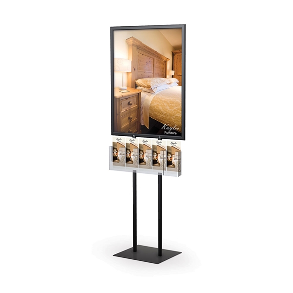 Information Center Signholder W/10 Pamphlet Holders LF2 (5 Each Side) designed to get your marketing message noticed on the trade show or retail floor. These store displays hold 22in x 28in custom graphics that are easy to replace & update.