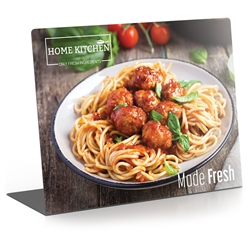 Magnetic CounterTop Matte Black SignBack designed to get your marketing message noticed on the trade show or retail floor. These store displays hold 8.5in x 11in custom graphics that are easy to replace & update.