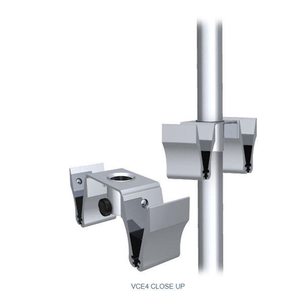 Double Sided Clamp For Pole designed to get your marketing message noticed on the trade show or retail floor. These store displays hold 2in x 3in custom graphics that are easy to replace & update.