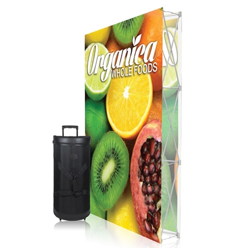 5ft x 7.5ft Ready Pop PopUp Straight Double-Sided Graphic Package No Endcaps Display. Stretch fabric pop up displays for tradeshow booth exhibits.Ready Pop trade show fabric pop-up backwall exhibit booth for your next trade show or event.