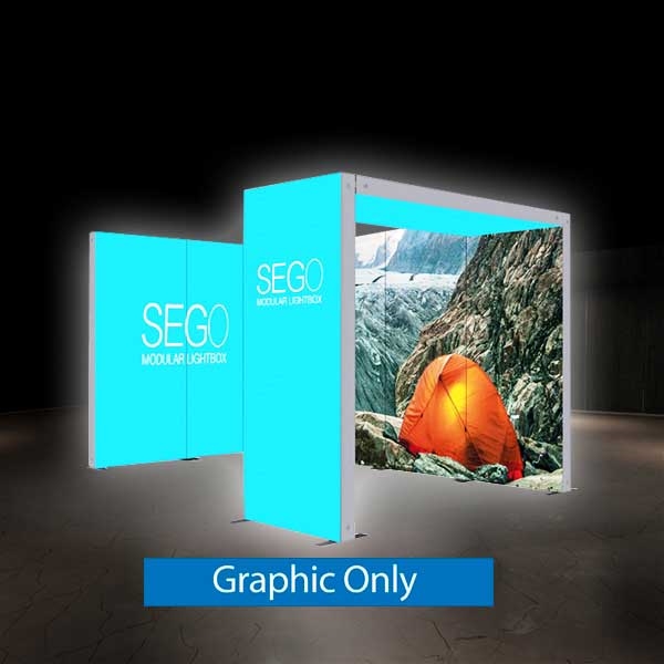 15ft x 10ft SEGO Backlit Booth - Configuration G | Graphic Only| Backlit Trade Show Booth