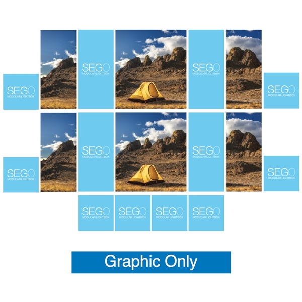 20ft x 11ft SEGO Backlit Booth - Configuration L | Double-Sided Graphic Only| Backlit Trade Show Booth