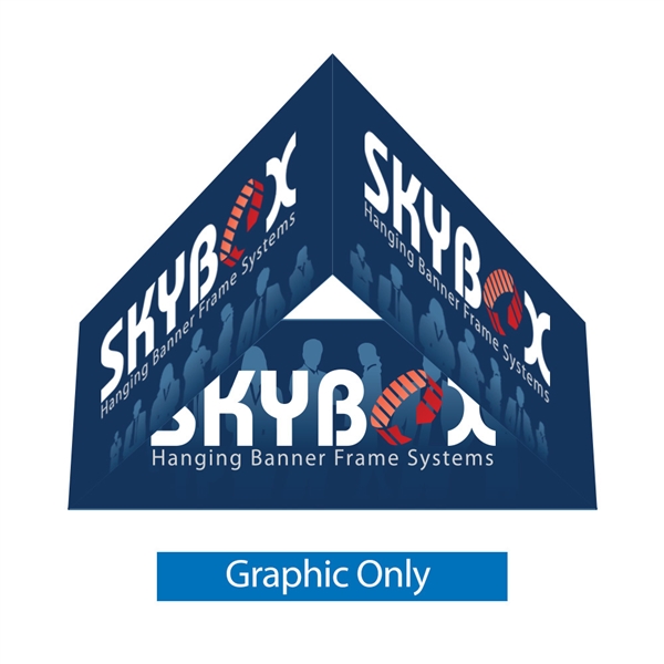 8ft x 42in Triangle Skybox Hanging Banner | Double-Sided Graphic Only