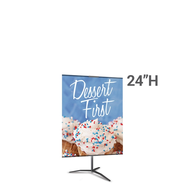 36in x 24in Classic Banner Stand Large Black With Travel Base Double-Sided Graphic Package. We offers a full line of trade show displays, pop up booths, banner stands, table top displays, banner stands, hanging banners, signs, molded shipping cases.