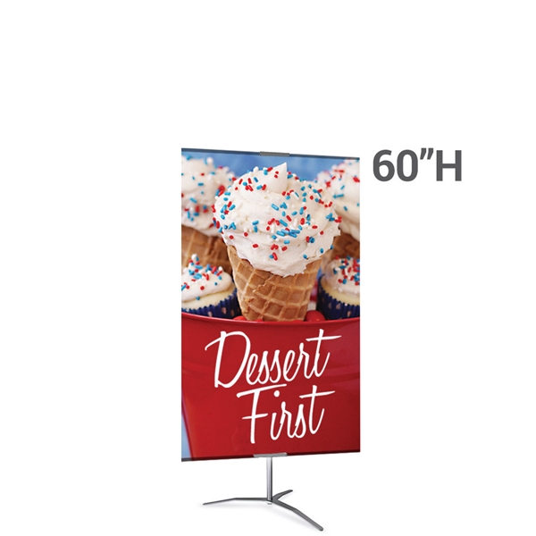 36in x 60in Classic Banner Stand Large Silver With Travel Base Double-Sided Graphic Package. We offers a full line of trade show displays, pop up booths, banner stands, table top displays, banner stands, hanging banners, signs, molded shipping cases.