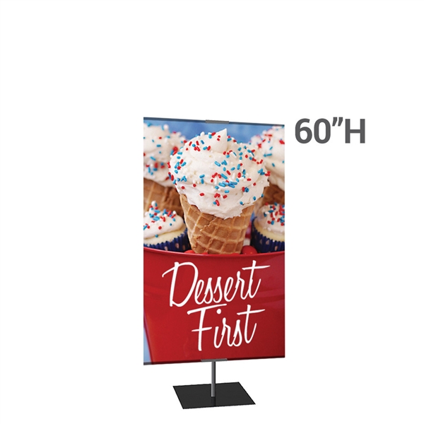 36in x 60in Classic Banner Stand Large Black With Square Base Double-Sided Graphic Package. We offers a full line of trade show displays, pop up booths, banner stands, table top displays, banner stands, hanging banners, signs, molded shipping cases.