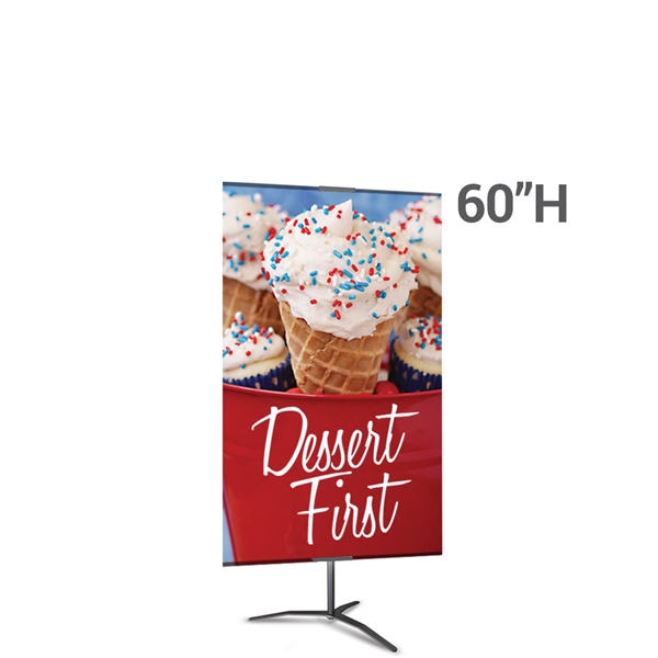36in x 60in Classic Banner Stand Large Black With Travel Base Double-Sided Graphic Package. We offers a full line of trade show displays, pop up booths, banner stands, table top displays, banner stands, hanging banners, signs, molded shipping cases.