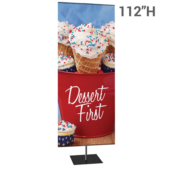36in x 112in Classic Banner Stand Large Black With Square Base Single-Sided Graphic Package. We offers a full line of trade show displays, pop up booths, banner stands, table top displays, banner stands, hanging banners, signs, molded shipping cases.