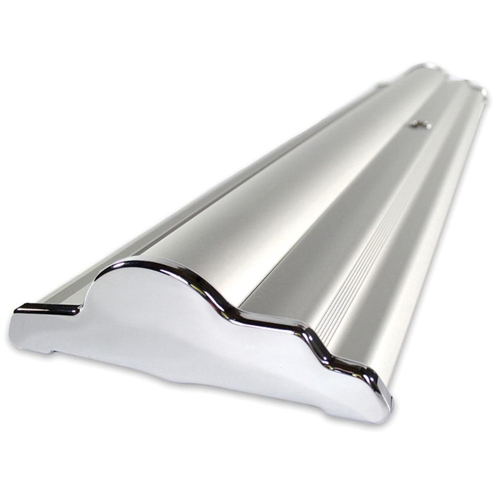 24in SilverStep Retractable Banner Stand Silver Hardware. Huge assortment of retractable banner stands for every need. This roll up banner is a quick and easy means of adding color to your trade show booth, show room, events.