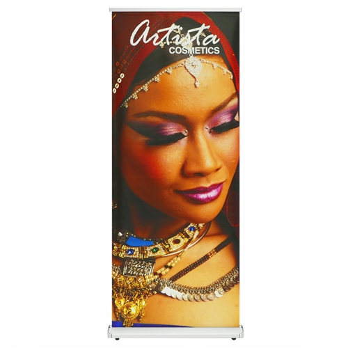 33.5 in. Puggle Roll Up - 80in h Super Flat Vinyl Retractable Banner Stand. This Retractable Banner Stand Display has a unique look at an affordable price.