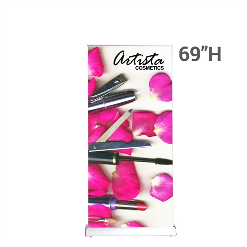 33.5in x 69in Baby Step Retractable Banner (Stand & Graphic) and full line of trade show displays, pop up booths, banner stands, table top displays, banner stands, and more