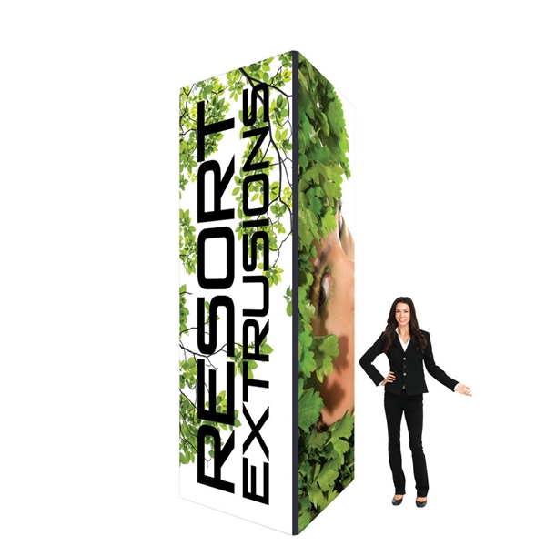 Big Sky Towers are professional displays that draw eyes to your trades show booth. These tension fabric tower are constructed of aluminum extrusions designed to hold SEG stretch fabric graphics.  Feature easy assembly and come packed in a hard molded case